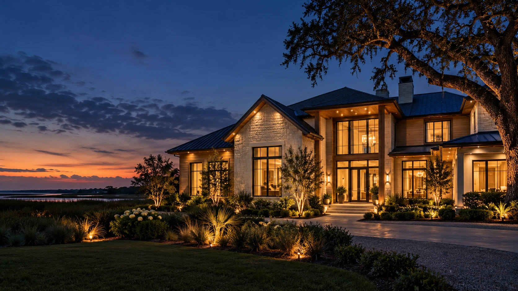 Concept of home exterior lighting
